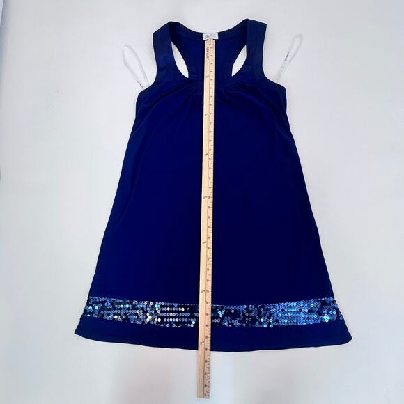 OLEG CASSINI BLACK TIE EVENING COCKTAIL DRESS SLEEVELESS SEQUIN NAVY SIZE 6 - Picture 14 of 15